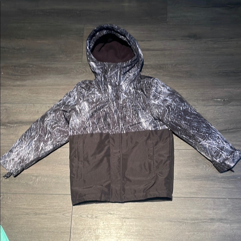 Kids Black and Gray Hooded Jacket